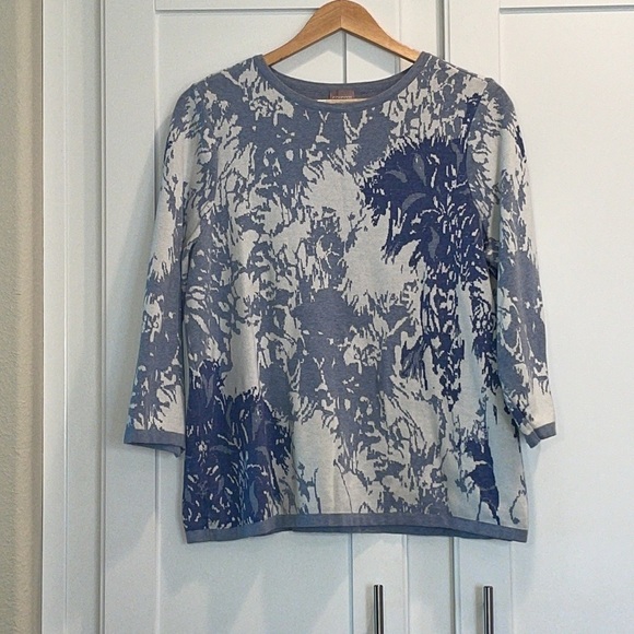 Chico's Floral Sweater Top Woman's Size 2 - Picture 6 of 14